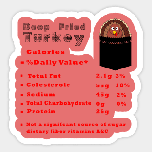 Deep Fried Turkey Nutrition Facts Thanksgiving Thanksgiving Day Sticker